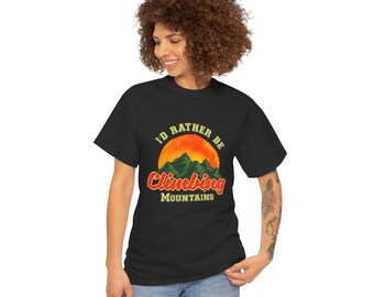 Mountain Climbing Graphic Tee: Outdoor Adventure 100% Cotton T-Shirt