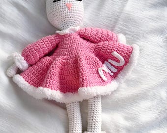 Benutzerdefinierte Kaninchen, gekleidet Häschen Spielzeug, häkeln Amigurumi Häschen Puppe, benutzerdefinierte Name Spielzeug, personalisierte Geburtstagsgeschenk, Plushie Osterhase