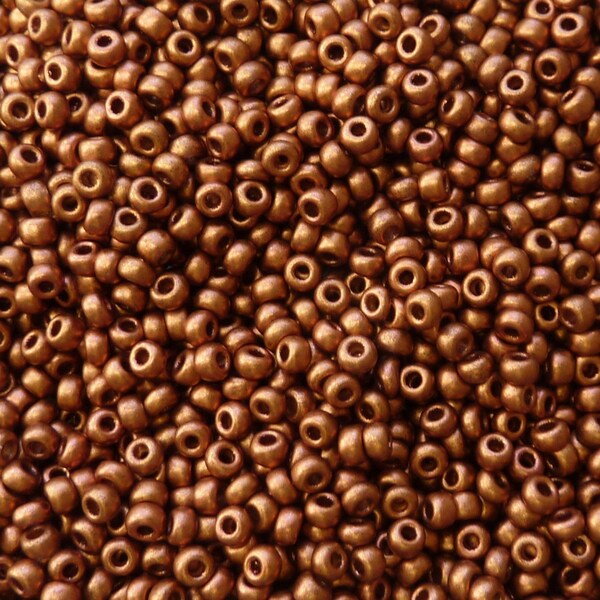 8/0 SILKY Old Copper Czech Glass Seed Beads 10 Grams (CS20)