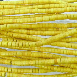 4x2mm Dyed Synthetic Stabilized Yellow Turquoise Heishi Beads - 16 Inch Strand (GEM22) SE
