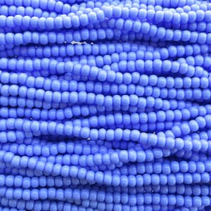 6/0 Opaque Medium Blue Czech Glass Seed Bead Strand (CW193) SE