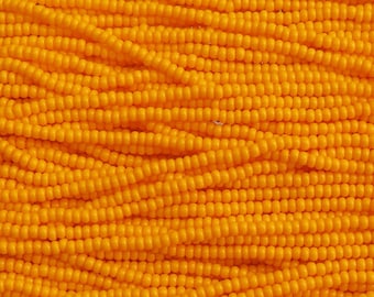 8/0 Opaque Light Orange Czech Glass Seed Bead Strand (CW21)