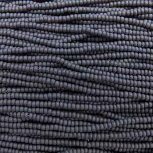 8/0 Matte Opaque Black Czech Glass Seed Bead Strand (8CW16)