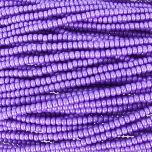 6/0 Opaque Purple Pearl Terra Colorfast Czech Glass Seed Bead Strand (CW140)