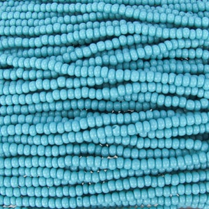 6/0 Opaque Blue Turquoise Czech Glass Seed Bead Strand (CW173) SE