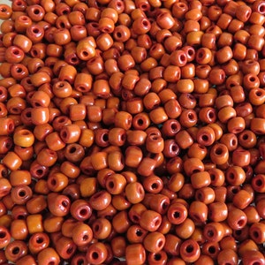 5/0 Opaque Aged Terra Cotta Vintage Italian Murano Glass Seed Beads 20 Grams 5CS14 image 1