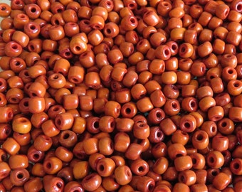 5/0 Opaque Aged Terra Cotta Vintage Italian Murano Glass Seed Beads 20 Grams (5CS14)