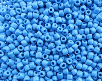 7x4mm (3mm Hole) Opaque Light Blue Vintage Italian Murano Glass Crow Beads 20 Grams (AS35)