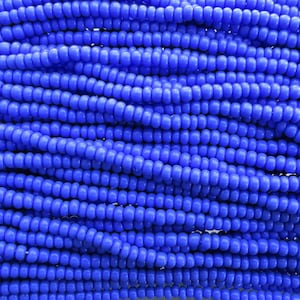 6/0 Opaque Blue Czech Glass Seed Bead Strand (CW194) SE