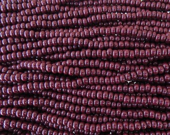 6/0 Opaque Dark Chocolate Brown Czech Glass Seed Bead Strand (CW128)