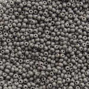 6/0 Opaque Gray Czech Glass Seed Beads 20 Grams (6CS400)