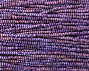 8/0 Opaque Dark Purple Czech Glass Seed Bead Strand (8CW35) SE