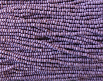 8/0 Opaque Medium Purple Czech Glass Seed Bead Strand (8CW34)