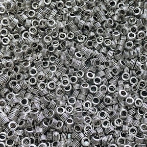 5 x 3 mm Antik Silber Legierung Metall Strukturierte Rondelle Spacer Perlen - Qty 50 (MB194)