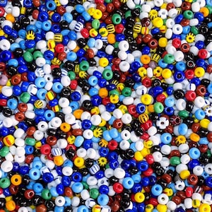 5/0 Opaque Stripes and Solids Mix Czech Glass Seed Beads 20 Grams (5CS19)