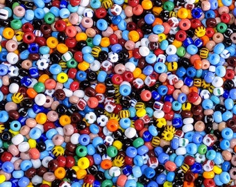 6/0 Opaque Stripes and Solids Mix Czech Glass Seed Beads 20 Grams (6CS338)