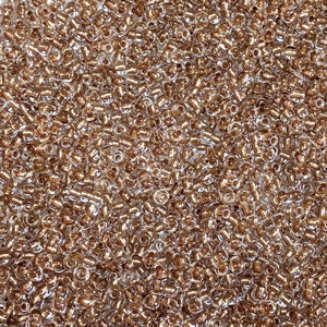 6/0 Transparent Crystal Metallic Gold Lined Czech Glass Seed Beads 20 Grams (6CS366)