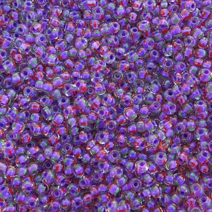 VIBRANT 6/0 Court Jester Striped Czech Glass Seed Beads 20 Grams (6CS383)