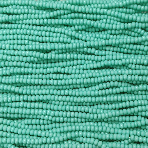 6/0 SOL GEL Opaque Turquoise Czech Glass Seed Bead Strand (CW156)