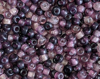 Large 3mm Hole Size UM57 9x6mm Multi Shade Opaque Blue Mix Glass Crow Beads 40 Grams