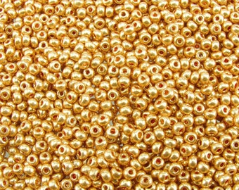 6/0 Metallic Gold Czech Glass Seed Beads 20 Grams (6CS327)