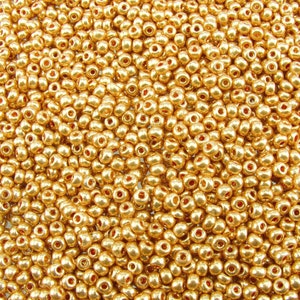 6/0 Metallic Gold Czech Glass Seed Beads 20 Grams 6CS327 image 1