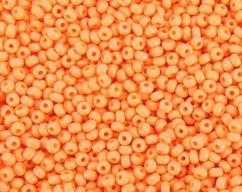 6/0 Matte Opaque Light Orange Czech Glass Seed Beads 20 Grams (6CS314)