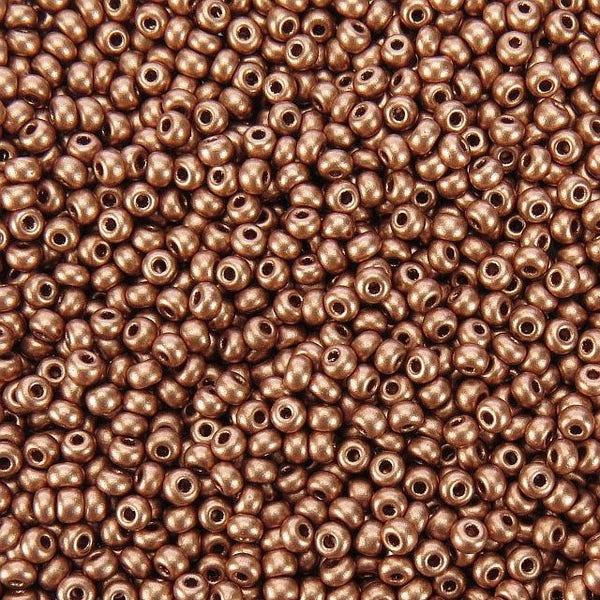 6/0 Metallic Light Copper Czech Glass Seed Beads 20 Grams (6CS330)