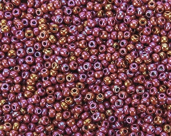 6/0 Opaque Ruby AB Czech Glass Seed Beads 20 Grams (6CS321)