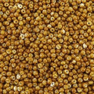 6/0 Opaque Caramel Picasso Czech Glass Seed Beads 20 Grams (6CS382)