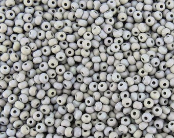 Cuentas de vidrio checo AB gris opaco mate 6/0, 20 gramos (6CS308)