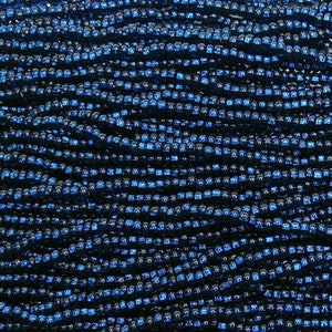 6/0 Transparent Montana Blue Silver-lined Czech Glass Seed Bead Strand (CW183)