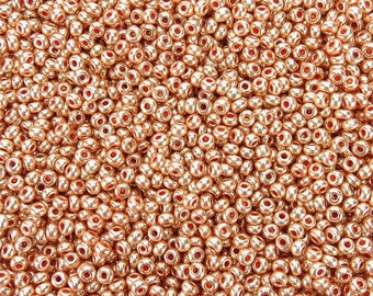 6/0 Metallic Bright Copper Terra Colorfast Czech Glass Seed Beads 20 Grams (6CS332)