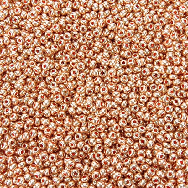 6/0 Metallic Bright Copper Terra Colorfast Czech Glass Seed Beads 20 Grams (6CS332)