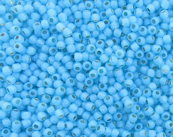 6/0 Milky Aqua Silver Lined TOHO Glass Seed Beads 20 Grams (6TOHO4)