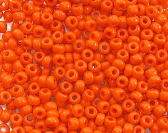 33/0 Opaque Orange Czech Glass Seed Beads 20 Grams (33CS117)