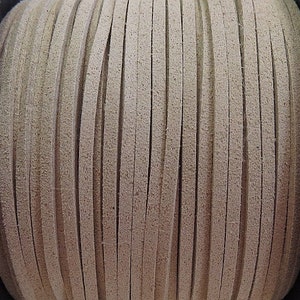 Soft Pliable Sand Faux Suede Cord/Lace/Lacing - Sold by the Yard - (FSC03A)