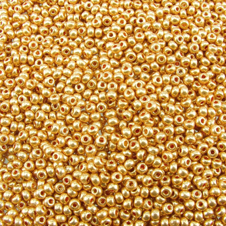 6/0 Metallic Gold Czech Glass Seed Beads 20 Grams 6CS327 image 1