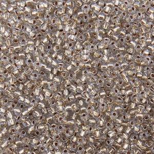 6/0 Transparent Crystal Gold Lined Czech Glass Seed Beads 20 Grams (6CS362)
