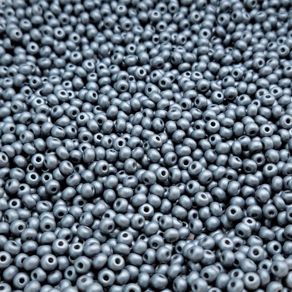 6/0 Opaque PermaLux Dyed Chalk Gray Czech Glass Seed Beads 20 Grams (6CS439)