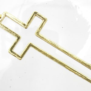 38 x 16 mm Goldlegierung Metall Moderner Kreuz Anhänger - Menge 4 (MB319)