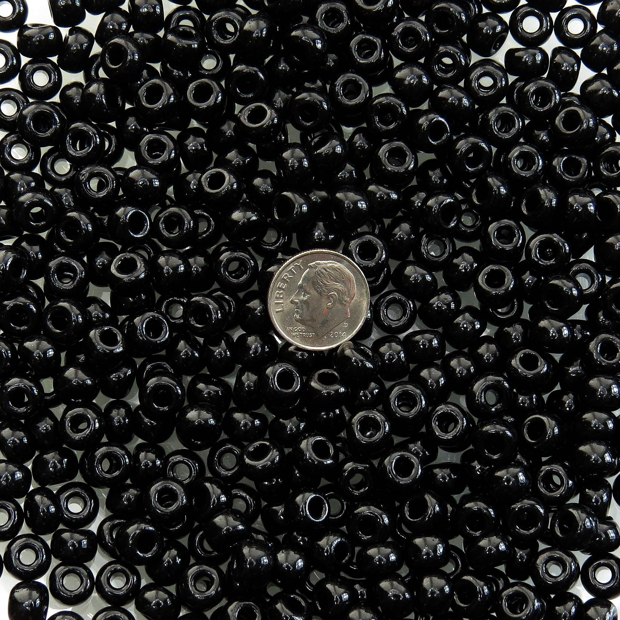 33/0 Opaque Black Czech Glass Seed Beads 20 Grams (33CS118