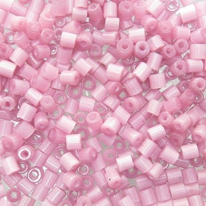 Perline di vetro opale rosa da 6 mm (foro da 2 mm) 30 grammi (UM43)