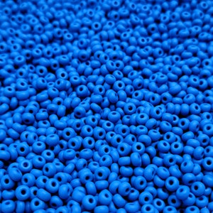 6/0 Matte Opaque PermaLux Dyed Chalk Dark Blue Czech Glass Seed Beads 20 Grams (6CS461)