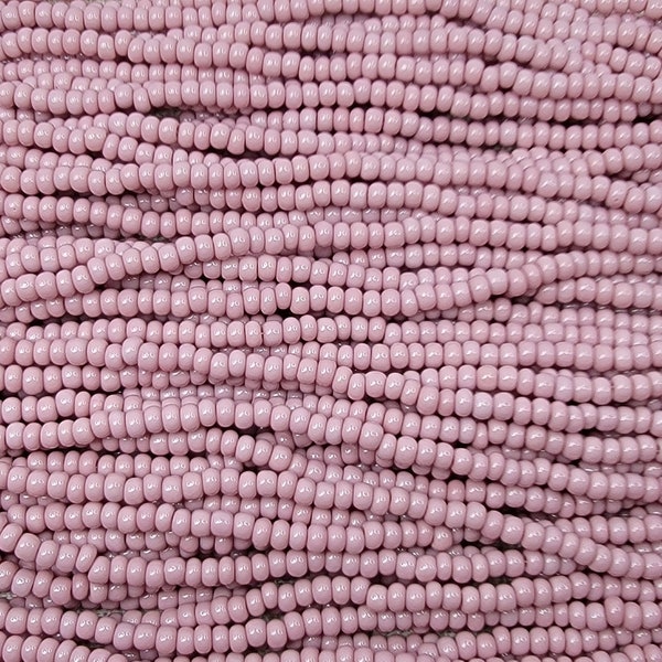 6/0 Opaque Cheyenne Pink Czech Glass Seed Bead Strand (6CW251)