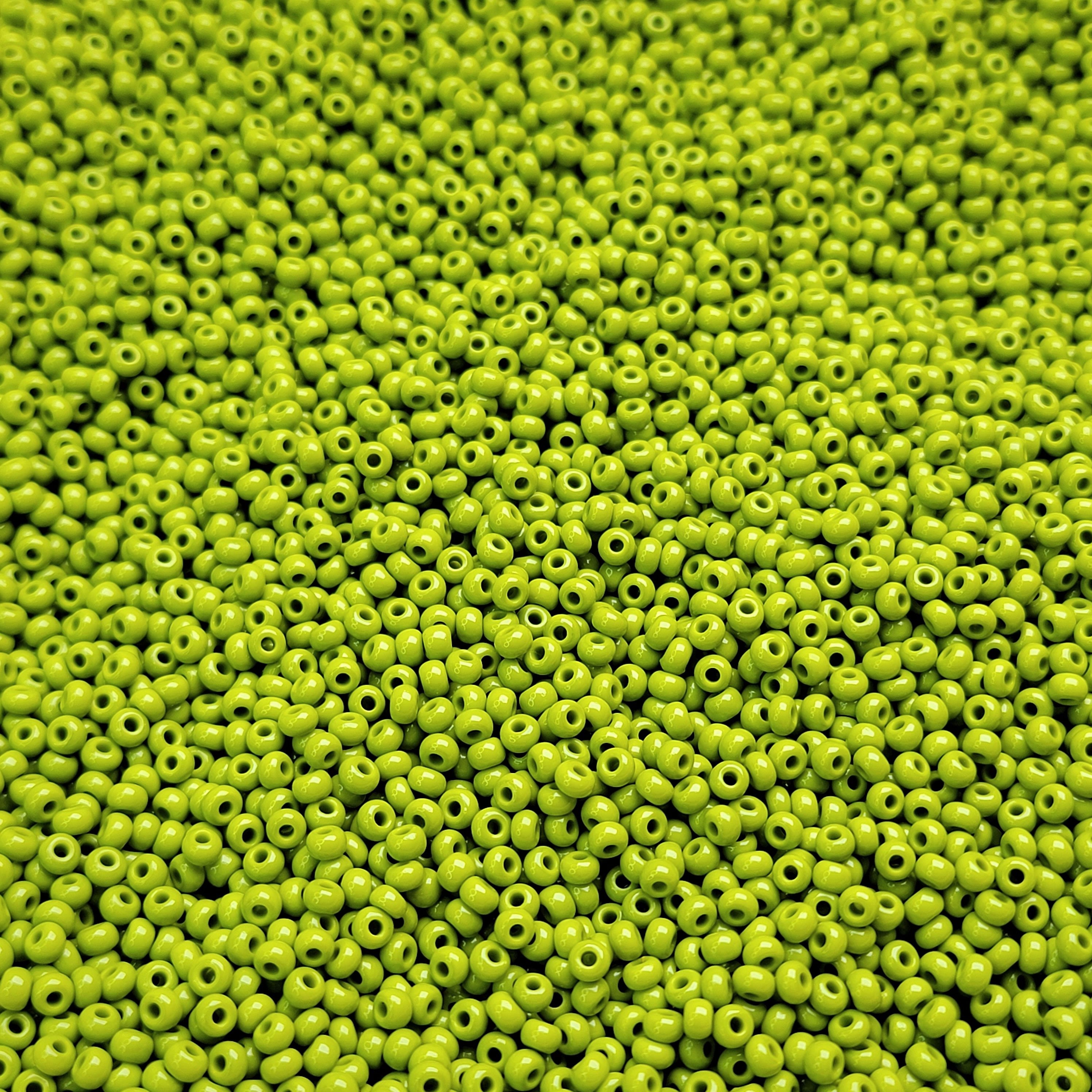 8/0 Opaque Olive Green Czech Glass Seed Beads 10 Grams (8CS133)
