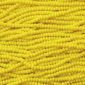 6/0 Opaque Light Yellow Czech Glass Seed Bead Strand CW102 SE image 1