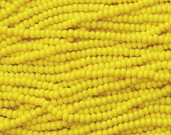 6/0 Opaque Light Yellow Czech Glass Seed Bead Strand (CW102) SE
