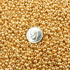 6/0 Metallic Gold Czech Glass Seed Beads 20 Grams 6CS327 image 2