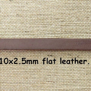 10mm Lightly Distressed Soft Pliable Saddle Brown Flat Leather  - Sold by the Foot - (10FLC01)